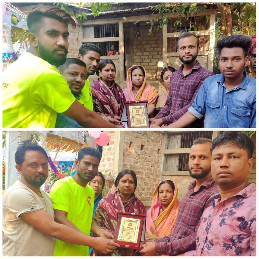 কোম্পানীগঞ্জ বিসর্জন পরিবারের পক্ষ থেকে সাবেত্রী রাণীকে বিবাহ স্মারক প্রদান