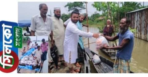 কোম্পানীগঞ্জে বন্যার্তদের খাদ্যসামগ্রী দিলেন ইকবাল হোসেন ইমাদ