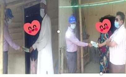 কানাইঘাটে করোনায় আক্রান্ত অসহায় পরিবারের মাঝে প্রধানমন্ত্রীর অনুদান পৌঁছে দিলেন