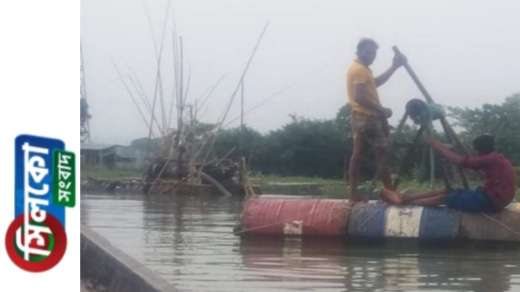 ধর্মপাশার মনাই নদীতে পরিবেশ বিধ্বংসী ড্রেজারের তান্ডব,হুমকিতে কৃষিখাত