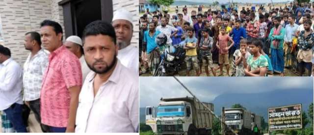 ভোলাগঞ্জ স্থল বন্দর দিয়ে চুনাপাথর আমদানি শুরু,নেই মেডিকেল টিম, মানা হচ্ছেনা স্বাস্থ্যবিধি