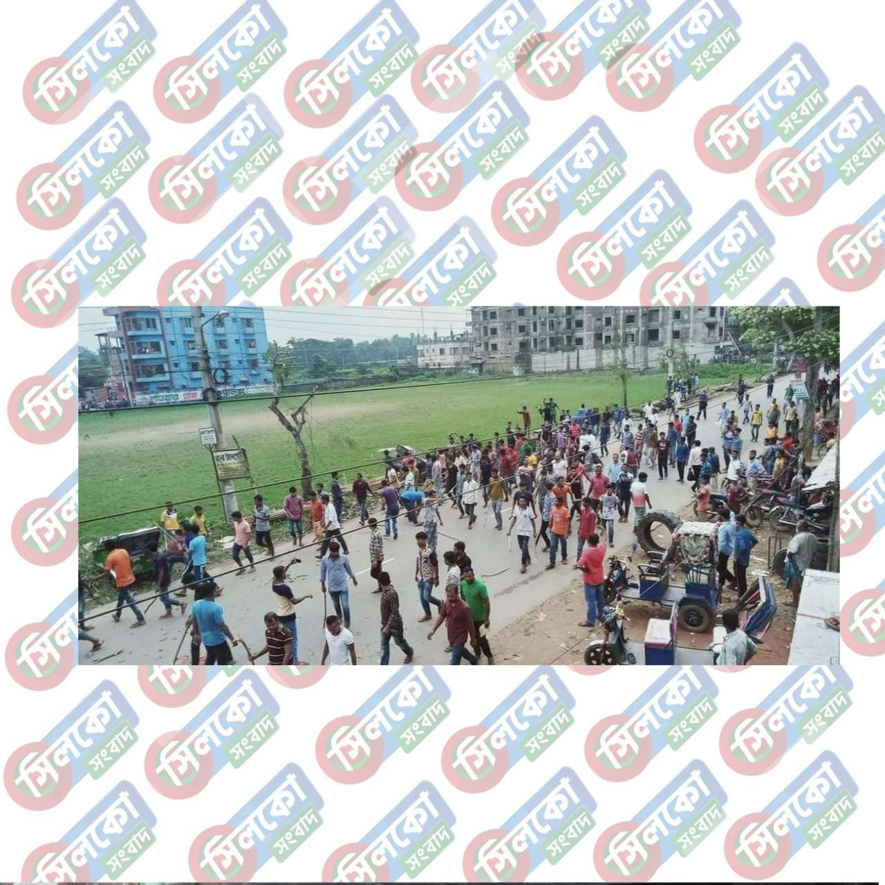 কুলাউড়ায় সিএনজি চালক এবং অটোরিকশা চালকদের মধ্যে সংঘর্ষ আহত, ১০জন