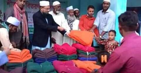 কোম্পানীগঞ্জে অসহায়দের মাঝে বর্নী প্রবাসী ঐক্য পরিষদের শীতের কম্বল বিতরন