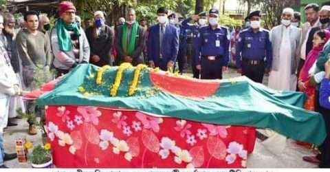 ছাতকে বীর মুক্তিযোদ্ধা অজয় ঘোষের রাষ্ট্রীয় মর্যাদায় অন্ত্যেষ্টিক্রিয়া