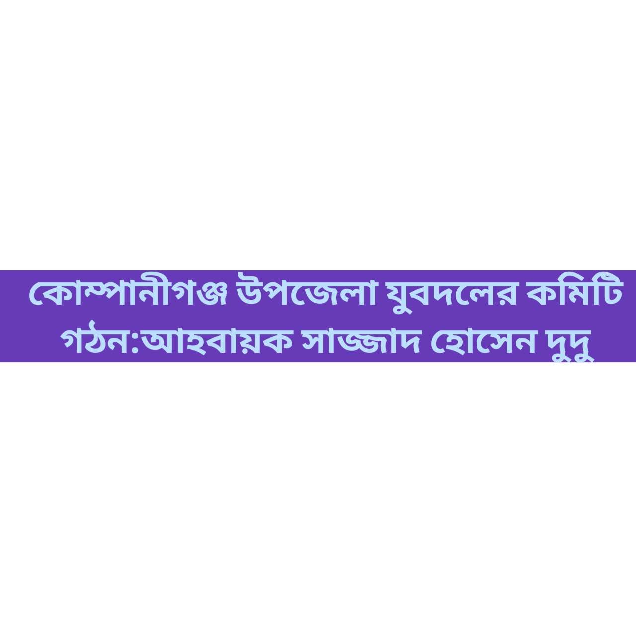 সাজ্জাদ হোসেন দুদুকে আহবায়ক করে কোম্পানীগঞ্জ উপজেলা যুবদলের কমিটি গঠন