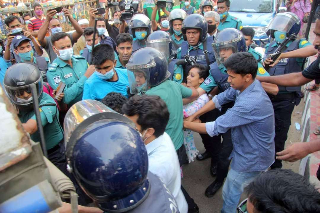সিলেটে বাম গণতান্ত্রিক জোটের সমাবেশে পুলিশের হামলা