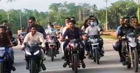 দেশজুরে নৈরাজ্যের প্রতিবাদে কোম্পানীগঞ্জ উপজেলা ছাত্রলীগের প্রতিবাদ মিছিল