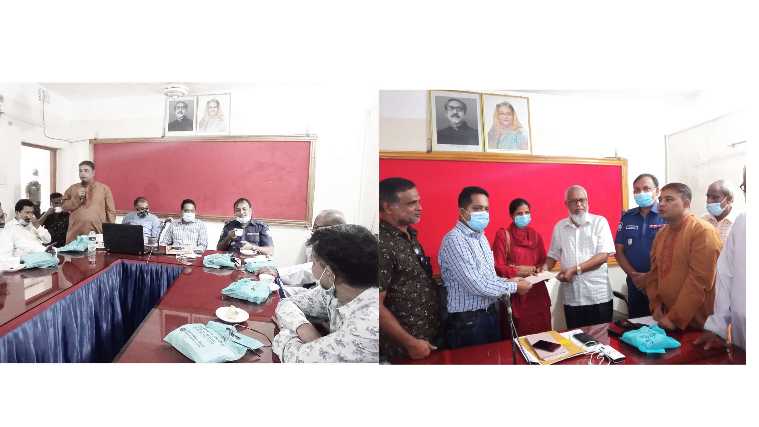 কোম্পানীগঞ্জের ২৬ মন্দিরে প্রবাসী কল্যাণ মন্ত্রীর উপহার পৌঁছে দিলেন ইউএনও সুমন আচার্য