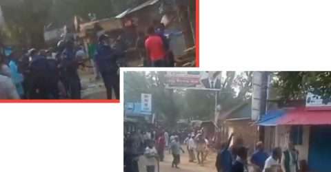 দোয়ারায় নরসিংপুর বাজারে অবৈধ স্থাপনা উচ্ছেদে হাজারো জনতা