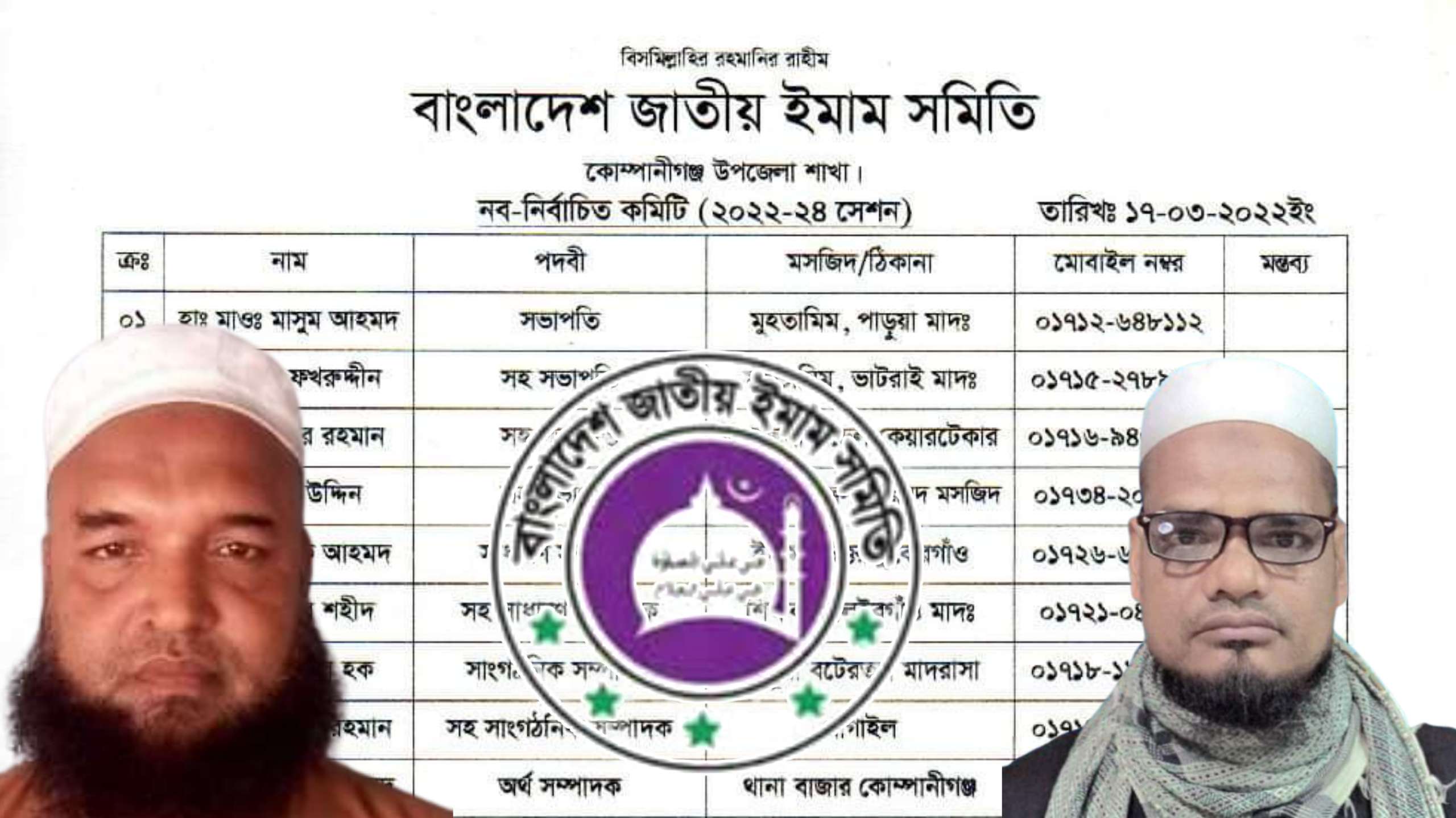 কোম্পানীগঞ্জ উপজেলা জাতীয় ইমাম সমিতির ত্রি-বার্ষিক কাউন্সিল সম্পন্ন
