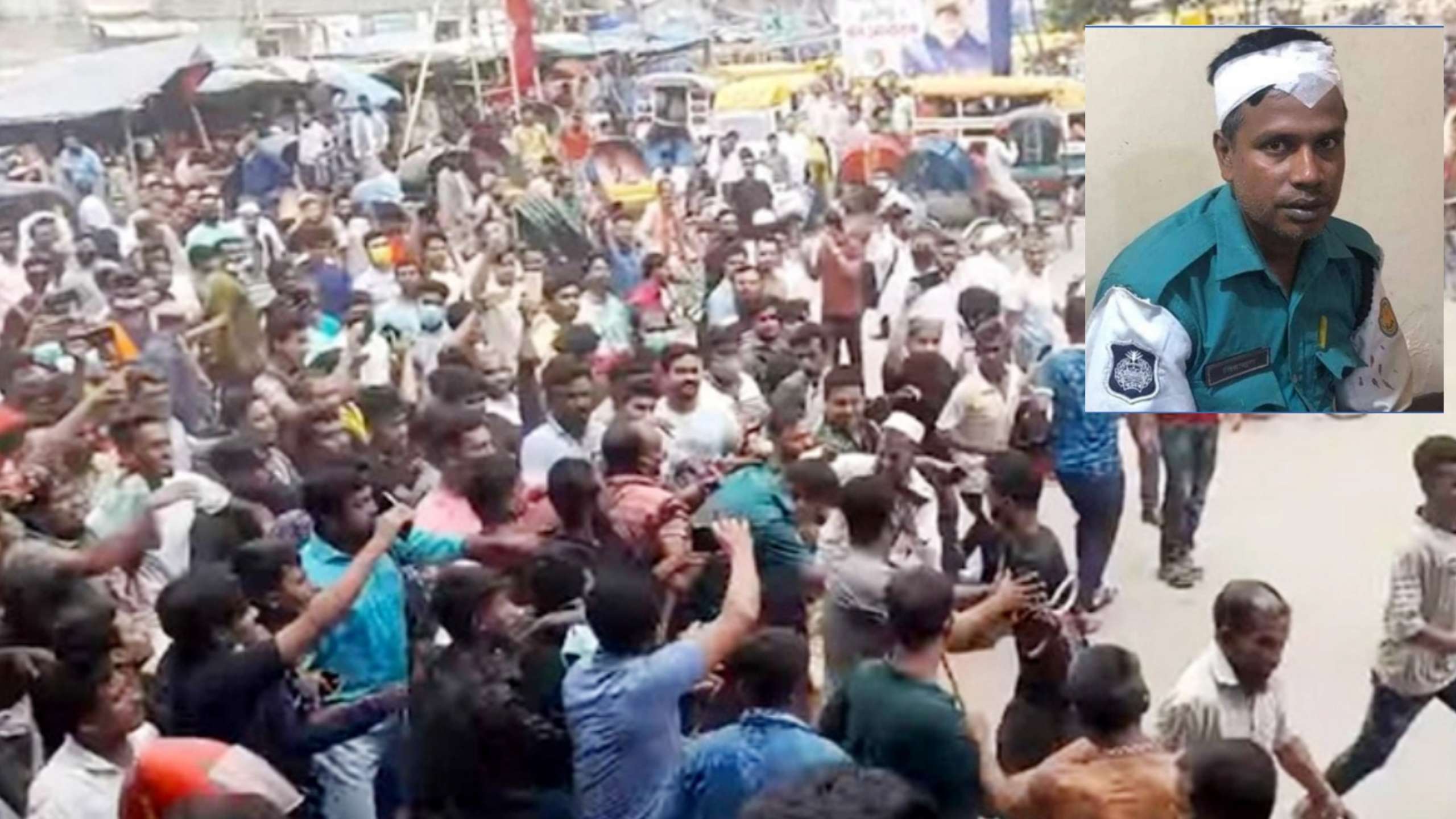 সার্জেন্টসহ ৩ পুলিশকে মারধর: চার শতাধিক ব্যক্তির বিরুদ্ধে মামলা