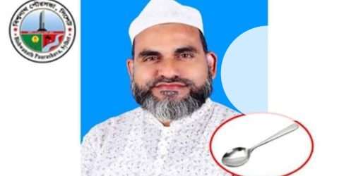 বিশ্বনাথে মেয়র পদে চামচ প্রতীক নিয়ে ফয়জুলের প্রচারণা