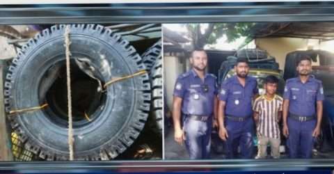 ভোলাগঞ্জ-সিলেট সড়ক দিয়ে ভারতীয় চোরাই টায়ার যাচ্ছে, পুলিশ দাড়িয়ে দেখছে
